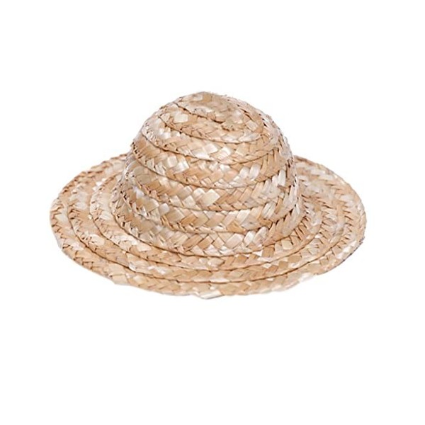 chiwanji Accessoires de Chapeau de Soleil Paille Rond Beach pour 1: 3 Ensemble Dhabillage de Poupées