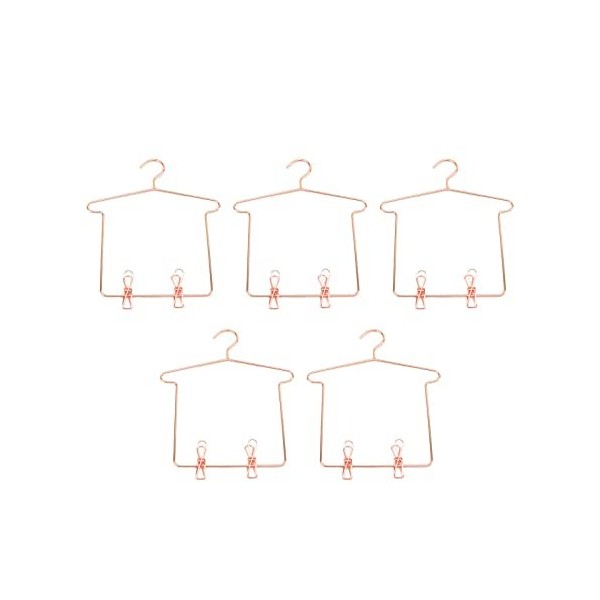 MagiDeal 5x Cintre en métal pour maison de poupée, porte-manteau, micro paysage, accessoires de poupée, mini jouet, jeu de si