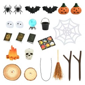 Decoration Halloween Miniature, Maison de Poupée Miniature, Ornement Miniature Halloween, Décoration de Jardin Miniature, Acc