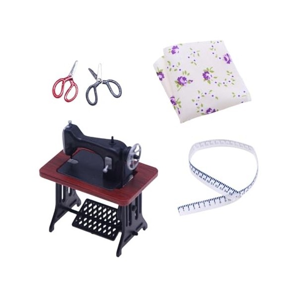 Machine à Coudre Miniature pour Maison de Poupée en Bois, Décoration de Maison de Poupée, Accessoires, Machine à Coudre en Bo