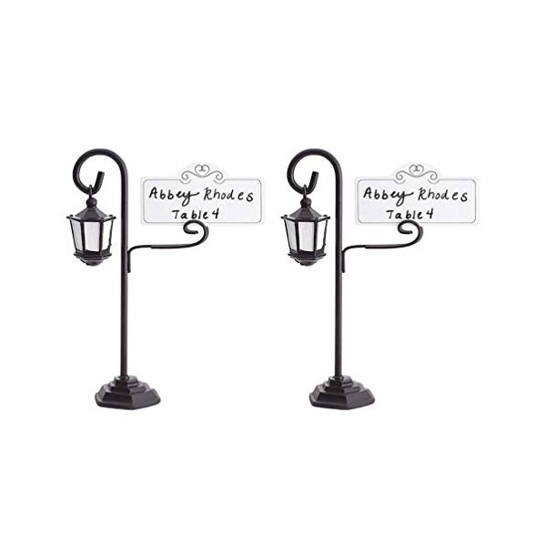 Amosfun Lot de 2 Mini lampadaires de Rue pour modélisme de Train et de Village de Noël Miniature pour Maison de poupée, Acces