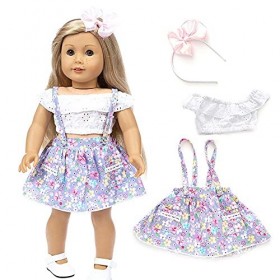 Uteruik Vêtement de poupée pour poupée américaine de 46 cm - Jupe à bretelles - Accessoire de costume A 