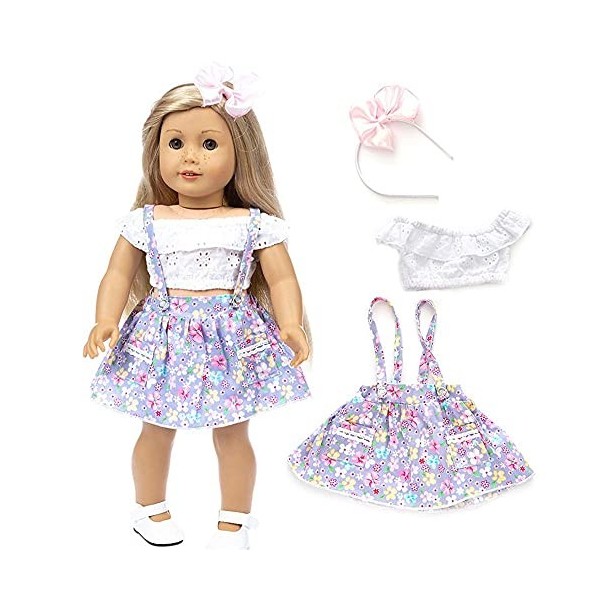 Uteruik Vêtement de poupée pour poupée américaine de 46 cm - Jupe à bretelles - Accessoire de costume A 