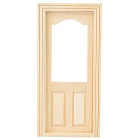 Srliya Porte de Maison de Poupée 19 × 10 × 3, Simulation de Meubles de Porte en Bois pour Bricolage 1:12, Accessoire de Maiso