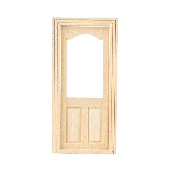 Srliya Porte de Maison de Poupée 19 × 10 × 3, Simulation de Meubles de Porte en Bois pour Bricolage 1:12, Accessoire de Maiso