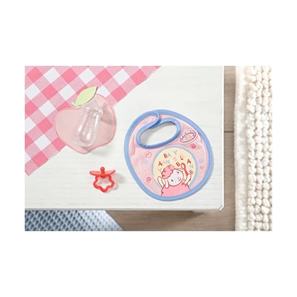 Baby Annabell Little Set de Repas – pour Les poupées de 36 cm – avec 1 Bavoir, 1 biberon & 1 tétine – pour Les Petites Mains 