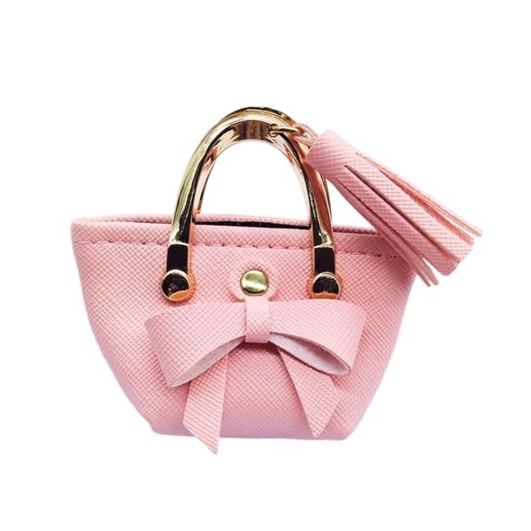 Amagogo Mini Sac à Main en Cuir PU, fourre-Tout Miniature, Ornement de Maison de poupée avec nœud Papillon, Accessoires pour 