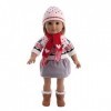 Uteruik Vêtements de poupée pour poupée américaine 46 cm, tenue dhiver décontractée, pull jupe bonnet et écharpe accessoire 