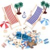 Décoration de Plage Miniature - Lot de 15 Accessoires de Plage dOcéan pour Maison de Poupée et Plantes - Jouets Miniatures D