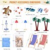 Décoration de Plage Miniature - Lot de 15 Accessoires de Plage dOcéan pour Maison de Poupée et Plantes - Jouets Miniatures D