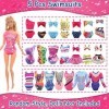 Festfun 5 Sets Maillots de Bain Bikini Vêtements dété avec 5 Chaussures 2 Bouées et 6 Accessoires pour Poupée de 11,5 Pouces