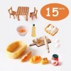 1 Ensemble daccessoires pour Maison de poupée, Accessoires pour Maison de poupée, Mini Cuisine, Bols, œufs, Tables et chaise