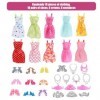 KHDULQ 32 PCS Vêtements Barbie, Robe Barbie Femme, Accessoire Poupee, pour Poupée 11pouces, Contient 10 Vêtements, 10 Paires 