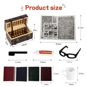 Accessoires Maison de poupée 1/12, Lutin Miniature Mallette Miniature - Mini Brosse à Dents - Dentifrice - Tasse dappareil P