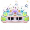 chevreau Jouet Piano Enfant 1-6 Ans Filles,Jouets de Clavier de Piano Musical Enfant, Jouets Éducatifs Cadeaux pour Anniversa