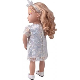 FUFUYO Vêtements de poupée avec bandeau à paillettes - Accessoire de princesse pour enfants - Cadeau pour poupée American Gir