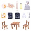 15 Pièce Ensemble de Cuisson Miniature, Accessoires de Cuisine Miniatures,Jouets de Miniatures Alimentaires Boissons, pour Cu