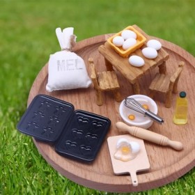 15 Pièce Ensemble de Cuisson Miniature, Accessoires de Cuisine Miniatures,Jouets de Miniatures Alimentaires Boissons, pour Cu