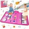 BelleStyle Jouets pour Bébé 3 an, 2 en 1 Tapis Piano Musical & Tapis de Batterie pour Tout-Petits, Tapis de Jeux Musique Cade