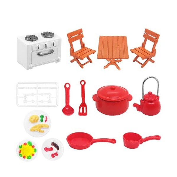 Shinybox Accessoires de Cuisine de Noël Miniature, 18 Pièces Ensemble de Cuisson Miniature, Accessoires de Lutin pour Maison 