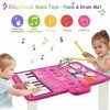 BelleStyle Jouets pour Bébé 3 an, 2 en 1 Tapis Piano Musical & Tapis de Batterie pour Tout-Petits, Tapis de Jeux Musique Cade