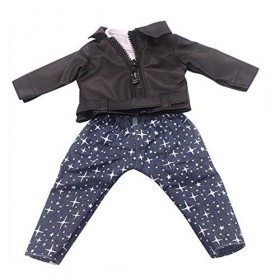 Uteruik Vêtements de poupée pour poupée American Girl de 46 cm – Veste en cuir T-shirts et pantalon accessoire de costume, 3 