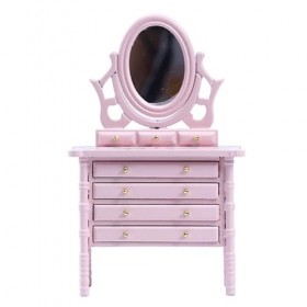 Haloppe Mobilier miniature pour maison de poupée, jouet de simulation, sans déformation, petite coiffeuse pratique pour amate