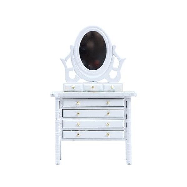 Haloppe Mobilier miniature pour maison de poupée, jouet de simulation, sans déformation, petite coiffeuse pratique pour amate