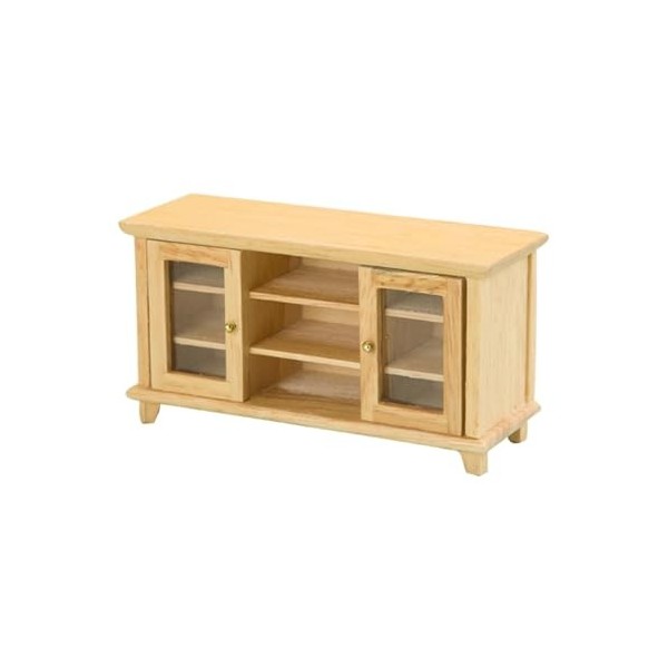 Fonowx Mini Meuble TV pour Maison de poupée, Meubles en Bois, Meuble TV Miniature pour Maison de poupée, Accessoires de scène