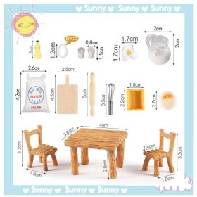 Accessoires de Cuisine de Noël Miniature, 20 Pièces Miniature Maison de Poupée Accessoires, Ensemble de Cuisson Miniature, Ac