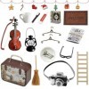 HRKVSK Accessoires pour Maison Miniature, 20 Pcs Accessoires Maison De Poupee, Objets Miniatures, Décoration De Maison, Valis