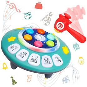 HOOGAR Jouets éducatifs musicaux pour les tout-petits de 2 ans et plus, jouet marteau de piano OVNI pour le développement pré