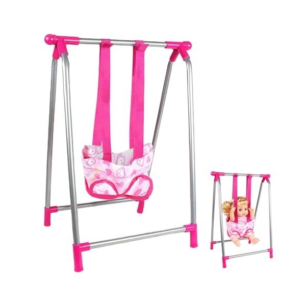 Générique Accessoires de poupée pour bébé, Swing de poupée bébé balançable Simulation Miniature Bricolage Swing Baby Doll Meu