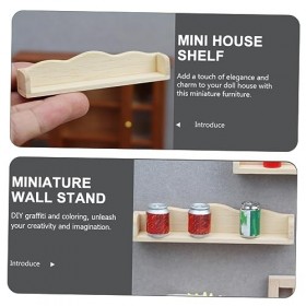 NAMOARLY 2 Pièces Étagères Maison De Poupée Meubles Étagères en Bois Miniature Étagère De Rangement Mini Maison Étagère Minia