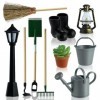 Aohcae Lot de 10 accessoires de jardin miniatures pour maison de poupée, accessoires de jardin, accessoires de Noël, accessoi