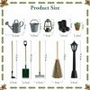 Aohcae Lot de 10 accessoires de jardin miniatures pour maison de poupée, accessoires de jardin, accessoires de Noël, accessoi