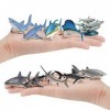 Lot de 10 figurines danimaux marins - Jouets créatures réalistes - En plastique - Poisson - Requin - Dauphin - Simulation d