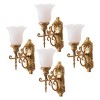 Unomor 4 Pièces Micro Paysage Ornement Lumière Maison De Poupée Accessoire Mini Maison Lanterne 1 12 Applique Murale Maison D