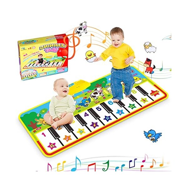 RenFox Tapis de Piano, Tapis de Musical Tapis de Danse Tapis de Musique Bébé Activité Tapis de Sol Jeu Musical Toucher Clavie