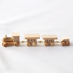 TOYANDONA 2 Pièces Train De Noël en Bois Décorations De Table De Noël Ensemble De Train Miniature pour Maison De Poupée Décor