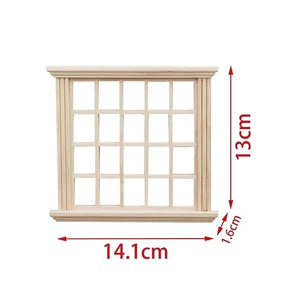 perfk Fenêtre Miniature de Maison de Poupée à échelle 1: 12, Modèle de Fenêtre En Bois à Monter Soi-même pour Décoration de P