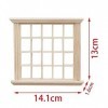 perfk Fenêtre Miniature de Maison de Poupée à échelle 1: 12, Modèle de Fenêtre En Bois à Monter Soi-même pour Décoration de P