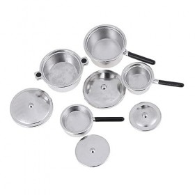 Sharplace 4 pièces 1:12 casseroles et poêles pour Maison de poupée en Alliage scènes de Diorama Artisanat Simulation poêles à