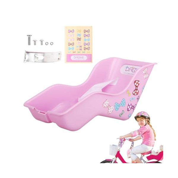 Samuliy Support de siège de vélo de poupée - Panier de siège de vélo pour vélo pour Filles,Support de poupée réutilisable, Ac