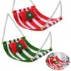 EKKONG 2 Pièces Hamac Elf de Noel, Accessoires Lutin Farceur de Noel Hamacs Elfe Noël en Vert et Rouge pour Ornement de Poupé