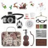 HIULLEN Lot de 16 accessoires de lutin miniatures pour maison de poupée - Mini meubles - Décoration de meubles avec valise vi