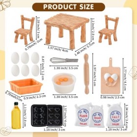 DAOUZL Accessoires de Cuisine Miniatures, 20 PCS Miniature Maison de Poupée Accessoires, Accessoires de Cuisine de Noël Minia