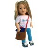 THE NEW YORK DOLL COLLECTION Sac à Dos Marron et Bleu - Sac dépaule - Accessoires de poupée pour poupées Filles de 18 Pouces