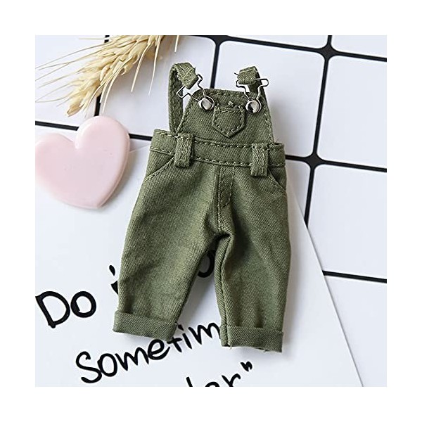 XiDonDon Vêtements de poupée ob11 vêtements bjd Pantalon en Denim avec Sangle de Mode pour OB, piccodo, GSC, 1/12bjd vêtement