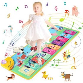 BelleStyle Piano Tapis Musical pour Enfants, Tapis de Jeu pour Piano  Musique, Tapis de Danse Musicale avec 8 Sons d'animaux Jouets Éducatifs  Cadeau